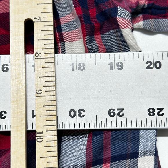 American Eagle Shirt Womens Size M Red White Blue Plaid Button Up Oversized Y2K - Picture 8 of 8